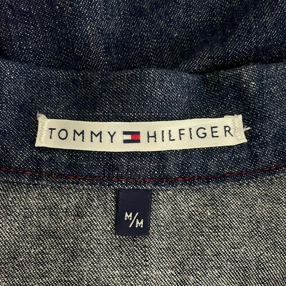 Vintage Tommy Hilfiger Denim Tunic Top Y2K Blue Bell Sleeves Size Medium Rare - Picture 5 of 10